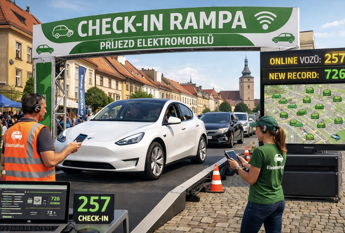 Check-In Rampou na náměstí pro každý elektromobil